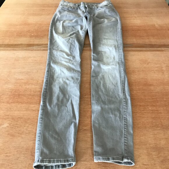 7 For All Mankind The Skinny Jeans Women 27 Gray Low Rise Medium Wash Stretch - Picture 1 of 14
